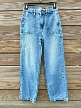 HIDDEN LA Wide Leg Carpenter Jeans Women’s Size 24 High Rise Denim Vintage Wash